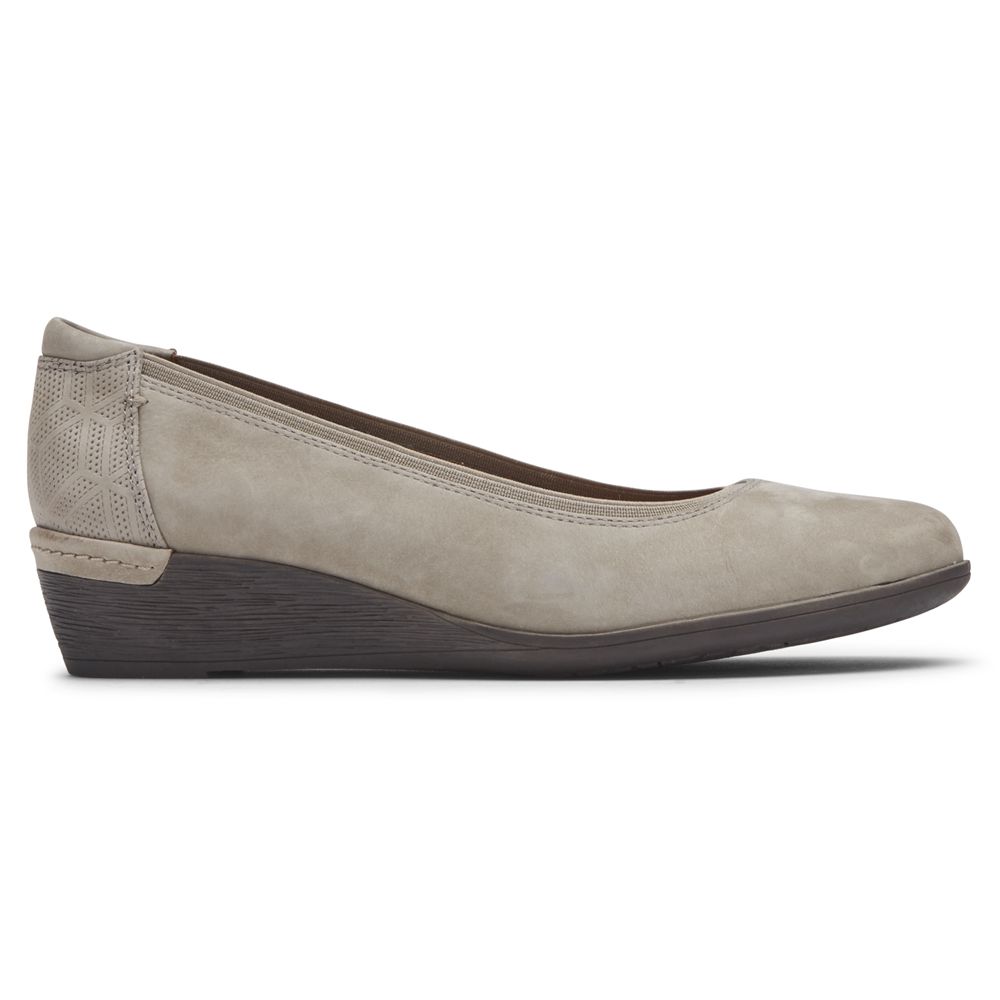 Rockport Cobb Hill Devyn Wedge - Womens Pumps - Khaki - NZ (BGZ-730594)